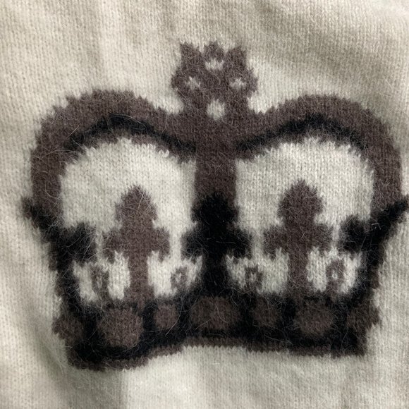 Gently Worn Club Monaco Natalia Angora Crown Sweater in Ivory Cream Thistle sz S - Picture 3 of 4